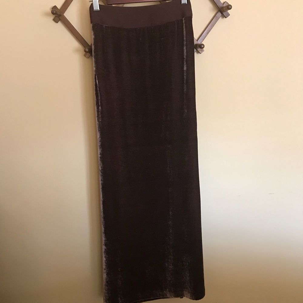 Long Brown Velvet Skirt Size 6
